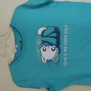 "Alone is my happy place" Kitty Tee shirt